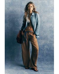 Free People - Spotlight Washed Barrel Chino Trousers - Lyst