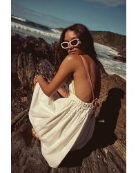 Free People - Lucia Recycled Oval Sunnies At In Vanilla - Lyst