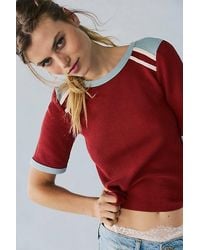 Free People - Stargazer Colorblock Three-Quarter Sleeve Tee - Lyst