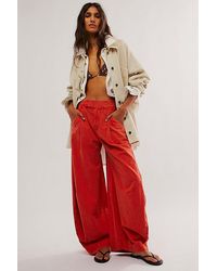 Free People - Tegan Washed Barrel Trousers - Lyst