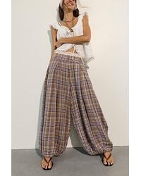 Free People - Moonflower Plaid Pull-On Balloon Pants - Lyst