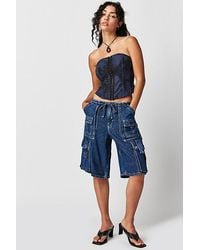 Free People - Reina Cargo Shorts At Free People In Waterfalls, Size: Xs - Lyst
