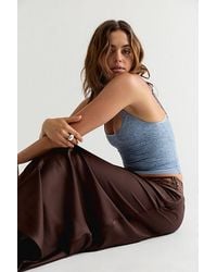 Free People - Valeria Midi Slip Skirt - Lyst