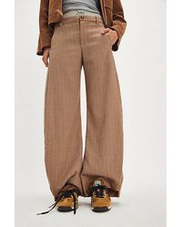 Free People - Spotlight Herringbone Barrel Trousers - Lyst