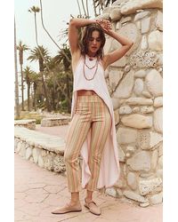 Free People - In My Feelings Stripe Slim Flare Crop Pants - Lyst