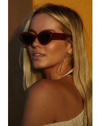 Free People - Star Studded Cat Eye Sunglasses At In Honey - Lyst