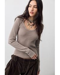 Free People - Easy Does It Scoop-Neck Top - Lyst