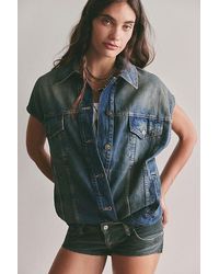 Free People - Goldie Denim Vest Jacket - Lyst