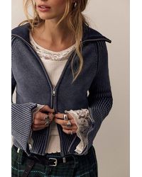 Free People - Josephine Funnel-Neck Cardi - Lyst