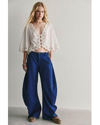 Free People - Spotlight Menswear Striped Barrel Trousers - Lyst