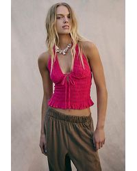 free-est - Khloe Smocked Halter Top By - Lyst