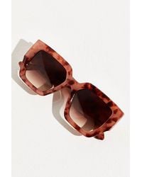 Free People - Bel Air Square Sunglasses At In Rose Tort - Lyst