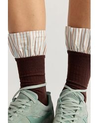 High Heel Jungle - Lauren Pinstripe Cuff Socks By - Lyst