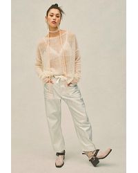 Free People - Moxie Metallic Low-slung Barrel Jeans At Free People In Pinball, Size: 27 - Lyst