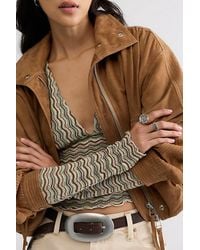 Define Topping Free People Ashton Long Sleeve Top in Brown | Lyst
