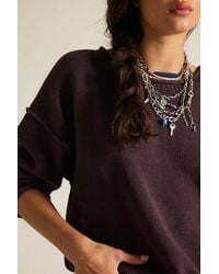 Free People - Ella Roll-Neck Cotton Knit Sweater - Lyst