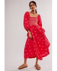 Free People - Dahlia Embroidered Maxi Dress - Lyst