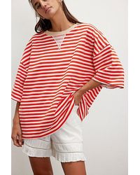 Free People - Classic Striped Short-sleeve Crewneck - Lyst