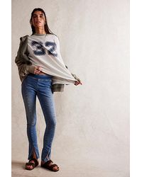 Free People - Double Dutch Pull-on Slit Skinny Jeans At Free People In Bluesette, Size: Xs - Lyst