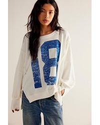 Free People - Graphic Camden Pullover At Free People In Ivory Combo, Size: Xs - Lyst