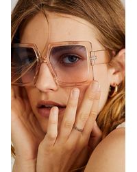 Free People - Line Of Sight Square Sunglasses At In Rose - Lyst