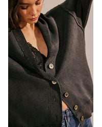 Free People - Chamomile Cardi At In Washed Black, Size: Small - Lyst