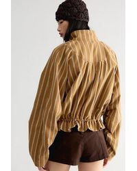 Free People - Devon Striped Balloon Funnel-Neck Jacket - Lyst