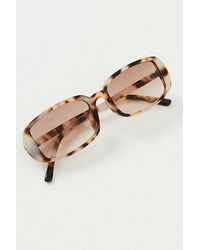 Free People - Soho Slim Square Sunglasses At In Snow Tort - Lyst