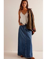 Free People - Come As You Are Denim Maxi Skirt At Free People In Dark Indigo, Size: Us 0 - Lyst