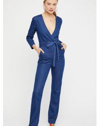 Free People 3x1 Moxy Pantsuit - Blue