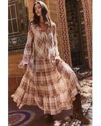 Free People - Plaid Petal Maxi Dress - Lyst