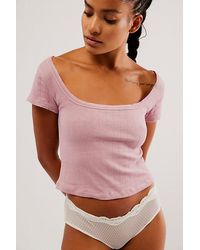 Free People - End Game Pointelle Baby Tee - Lyst
