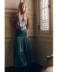 Free People - Juliette Velvet Maxi Skirt - Lyst