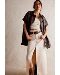 Free People - Come As You Are Denim Maxi Skirt - Lyst