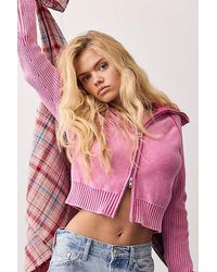 Free People - Josephine Funnel-Neck Cardi - Lyst