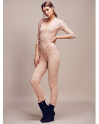 Free People Dixie Lace Catsuit - Pink