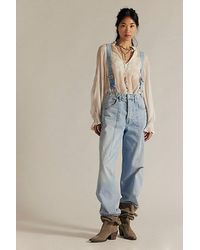 Free People - Berkley Suspender Jeans - Lyst