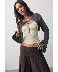 Free People - Dafne Knit Cropped Bolero Sweater - Lyst