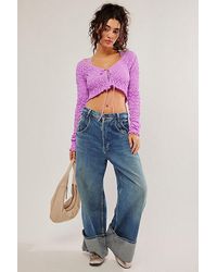 Free People - Scrunchy Shrug At In Violet Tulle, Size: Xs - Lyst
