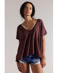 Free People - Swing Along With Me Cotton-Linen Tee - Lyst
