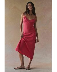 free-est - Sandshell Linen Omnia Midi Slip Dress By - Lyst