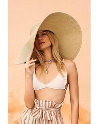 Free People - Shady Character Packable Wide Brim Hat At In Toast - Lyst