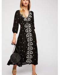 Free People Embroidered Fable Dress - Black