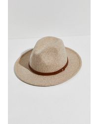 Free People - Wythe Leather Band Felt Hat At In Café Latte - Lyst