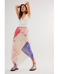 Free People - Ainslee Embroidered Maxi Skirt At In Bandana Combo, Size: Xs - Lyst