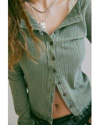 Free People - Penny Pointelle Cardi - Lyst