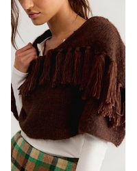 Free People - Cabin Fever Fringe Capelet - Lyst