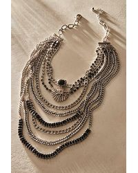 Free People - The Pistols Stacked Chain Choker At In Silver Onyx - Lyst
