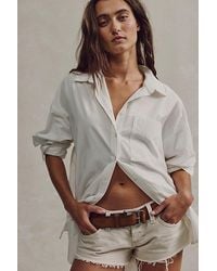 Free People - Lexi Poplin Button Down Shirt - Lyst