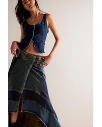 Free People - We The Free New Rules Denim Maxi Skirt - Lyst